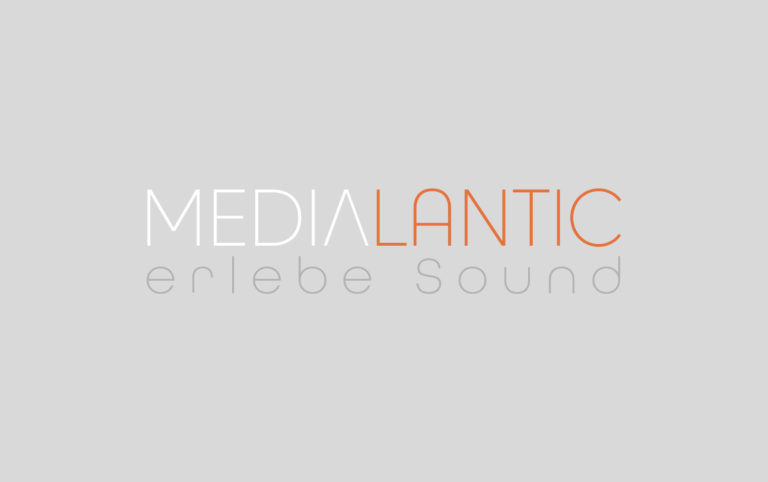 Logo von MEDIALANTIC mit dem Slogan "erlebe Sound".